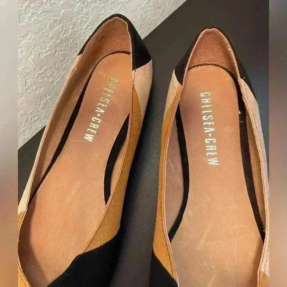 Chelsea Crew ModCloth Pedro Y2K Color Block Suede point toe flats EUR 38 - Picture 3 of 6